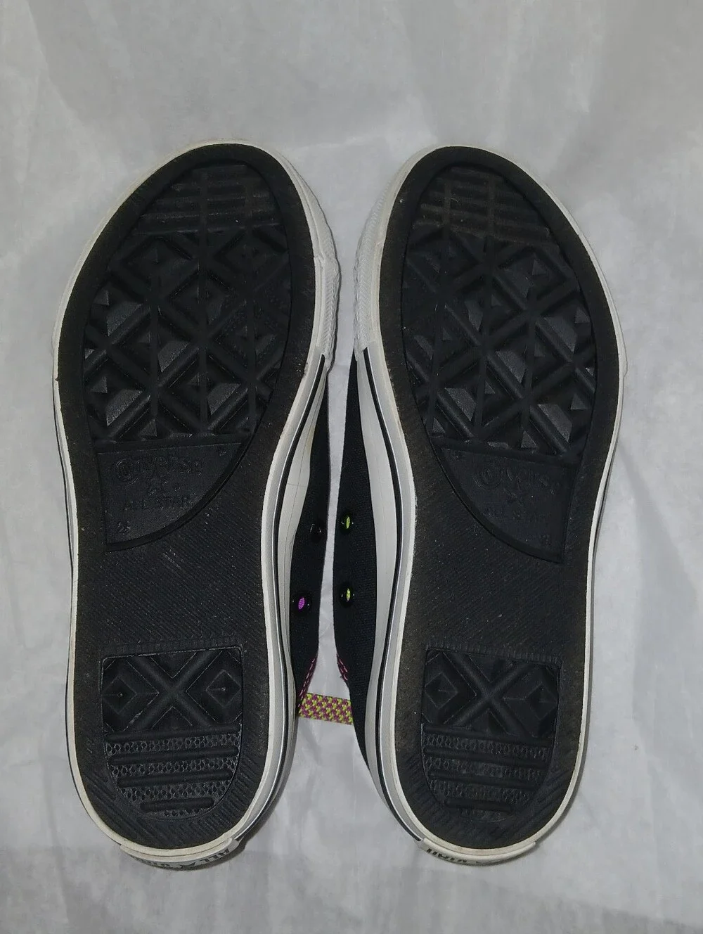 Converse Chuck Taylor All Star Multi Tongue Low Top Lace Up Sneakers Black/Neon